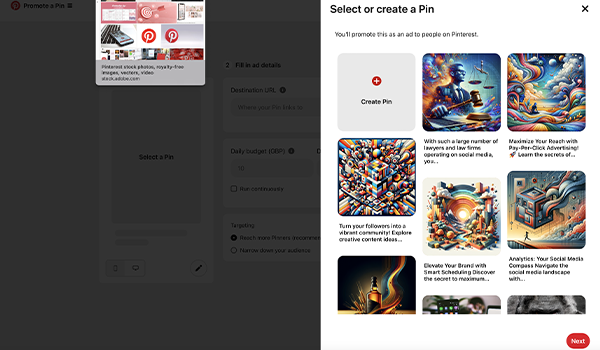 creating your first pin
