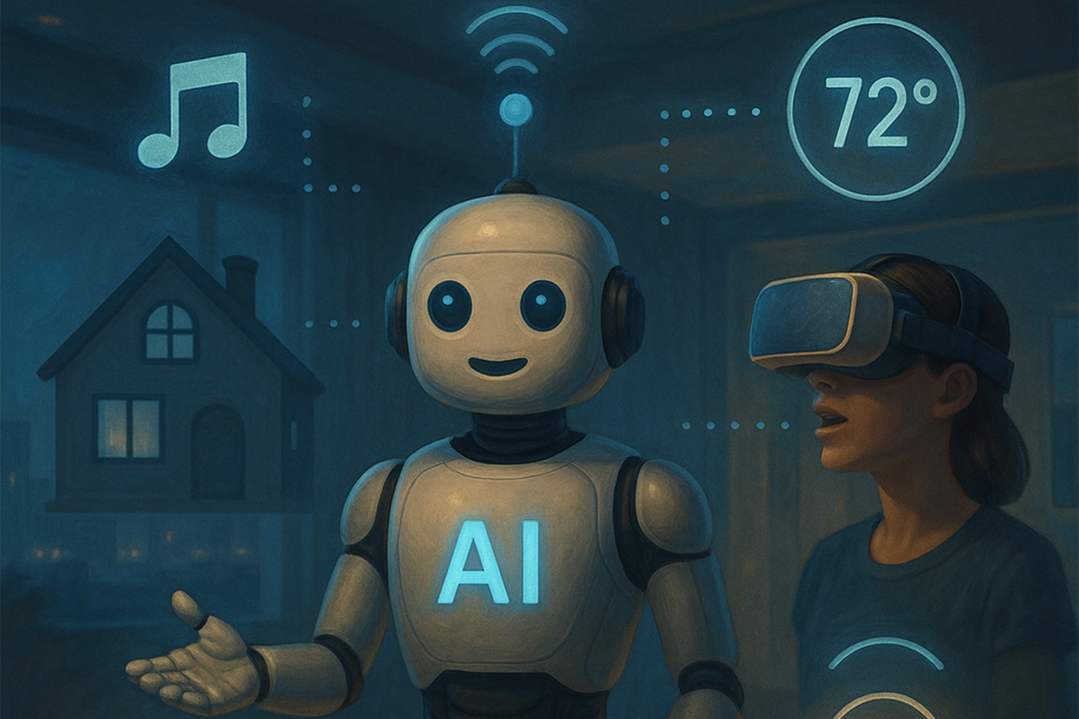 Illustration showing benefits of using AI conversational agents in business